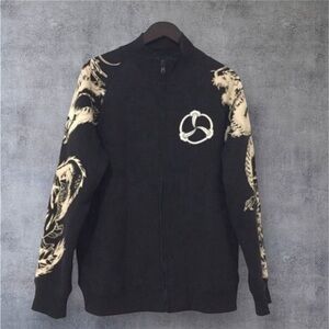Big Train Jeans Japanese Y2K ‎ Man’s Sweatshirt Black Dragon Print Size L